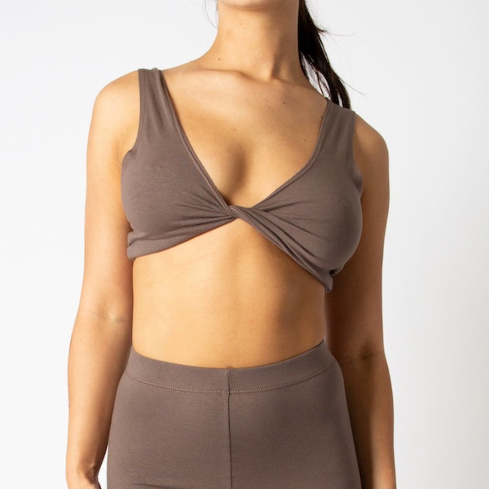 Taupe Cotton Crop top